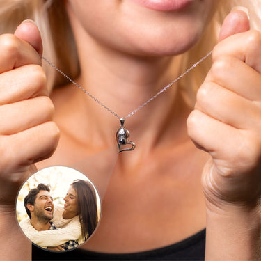 Half-Heart Photo Necklace Set - Personalised Necklace - Customised Necklace Necklace Brother & Sisters